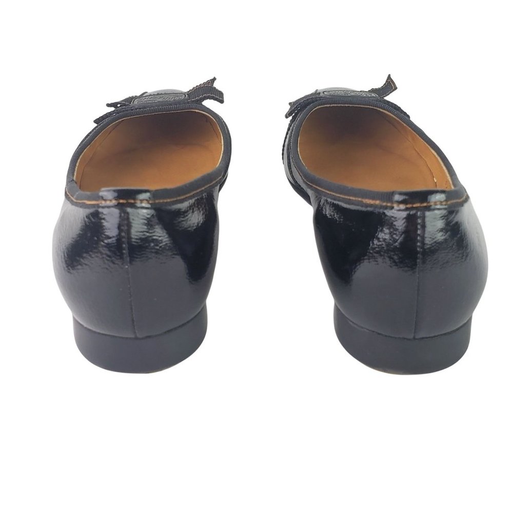 Salvatore Ferragamo Black Patent Leather Flats 6B - Picture 6 of 9